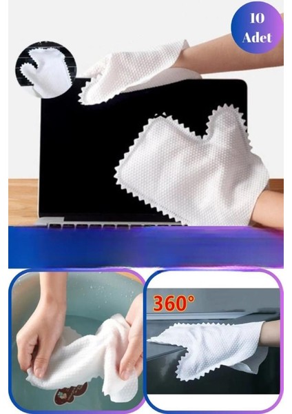 10 Adet Mikrofiber Toz Alma Bez Eldiveni Mutfak Banyo Mobilya Bulaşık Cam Oto Temizlik Yıkama Bezi fiyatları