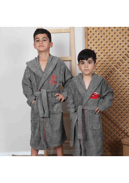 Pamuklu Kapüşonlu Gençve Çocuk Bornozu