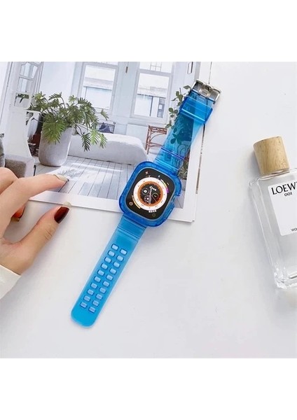 Apple Watch Ultra - 49MM Uyumlu 2in1 Tam Koruma Silikon Kordon Kılıf