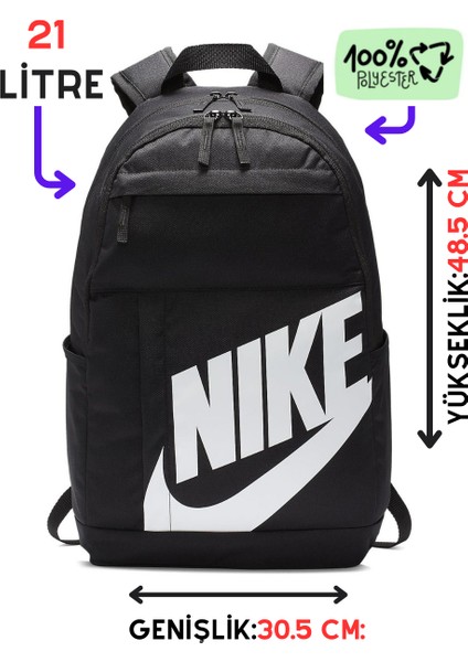 ZENİFLARE Nike BA5876 082 Elmntl Bp Sırt ve Okul Çantası 48 x 30 x 15 cm