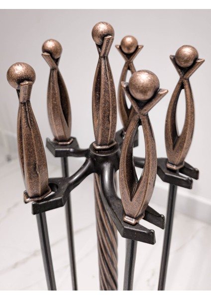 Luks Şömine Maşa Takımı,şömine Takımı,şömine Aksesuarları Renk : Bakır fiyatları