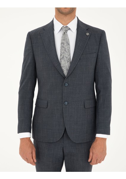 Erkek Lacivert Slim Fit Takım Elbise 50292216-VR033
