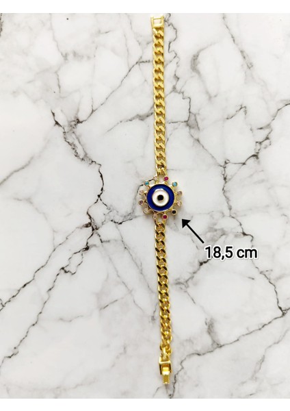 Bileklik nazar boncuk altın kaplama 316 L çelik + hediye paket fiyatları