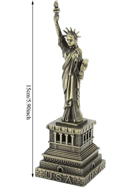 Masa Üzeri Özgürlük Heykeli Figürü Masa Üzeri Biblosu Heykel Eskitmeli Metal modelleri