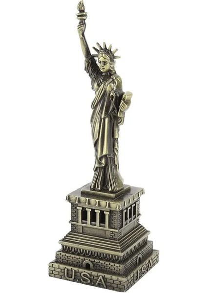 Masa Üzeri Özgürlük Heykeli Figürü Masa Üzeri Biblosu Heykel Eskitmeli Metal indirimleri