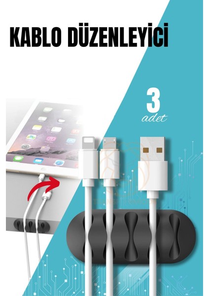 Yapışkanlı Kablo Düzenleyici Klips 3 Adet 721161