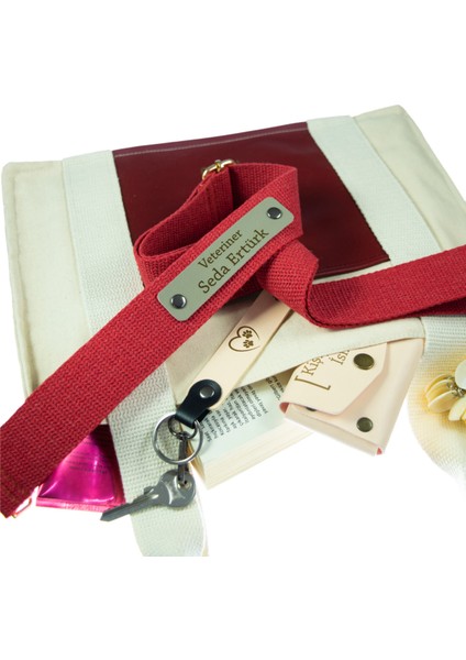 Kırmızı Renk, Kişiye Özel İnsan Kaynakları Yöneticileri İçin Şık Çanta Askısı Tasarımı, 120 Cm fırsatları