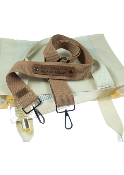 Açık Kahve, Kişi İsmine Özel, Ayar Tokalı, Çanta Askı Kayışı, 160 Cm Sağlam Pamuklu Kolon, Hediyelik fiyatları