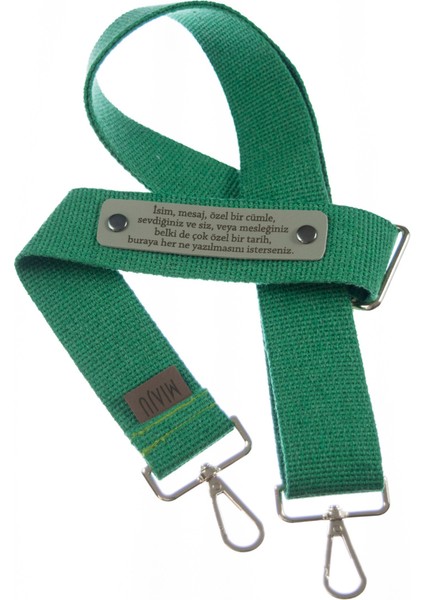 Yeşil Renk, Hızlı Ve Rahat Kullanım İçin Çapraz Çanta Askısı, İsme Özel 180 Cm Şıklık Ve Fonksiyonel