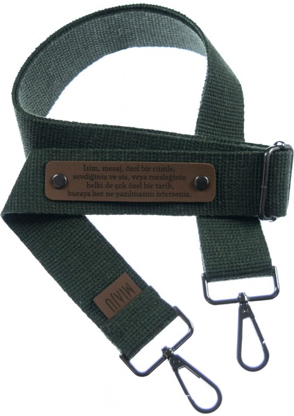 Koyu Yeşil Renk, Pamuklu Renkli Çanta Kemeri, Kişiselleştirilebilir Omuz Askısı, 140 Cm