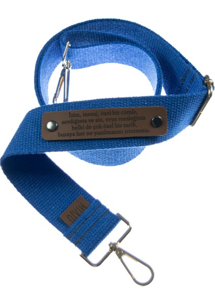 Koyu Mavi Renk, Arkadaşına Özel Anlamlı Hediyelik Çanta Omuz Kayışı, 180 Cm Kişiye Özel Detaylı