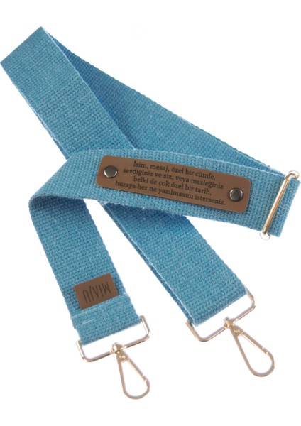 Mavi Renk, Anneler Için Özel Hediye Tasarımı, Şık 220 cm Çanta Omuz Askısı, Isme Özel Tasarım