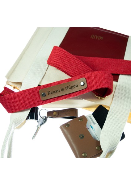 Kırmızı Renk, Minimalist Isme Özel Ayarlanabilir Çanta Kayışı, 200 Cm, Modern Seçeneği fiyatları