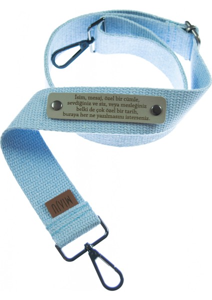 Açık Mavi Renk, Şefler İçin Tsarlanmış Kişiye Özel Çanta Kayışı, 160 Cm Renkli Pamuklu Tasarım