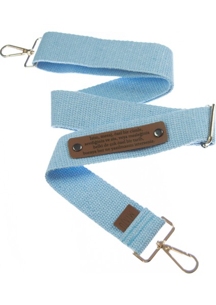 Açık Mavi Renk, Şık Giyinenler Için Isme Özel Çapraz Çanta Askısı, 220 cm Hediyelik Seçenek