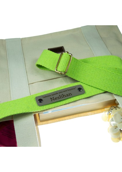 Neon Yeşil Renk, Hediyelik Kişiselleştirilebilir Çanta Askısı, 180 Cm İsminizi Taşıyan Zarif Detay fırsatları