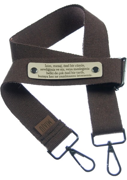 Koyu Kahve Renk, Sevgiliye Özel Anlamlı Hediyelik Çanta Omuz Kayışı, 120 Cm Ayarlanabilir Uzunluk