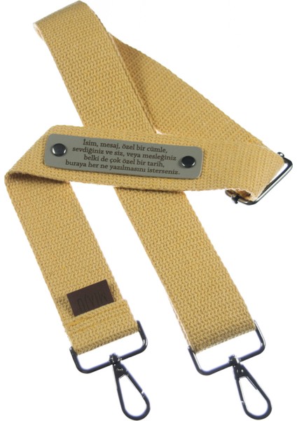 Hardal Renk, 160 Cm, İsme Özel Çocuk Gelişim Uzmanları İçin Şık, Renkli Çanta Askısı, Kişisel Tasarı