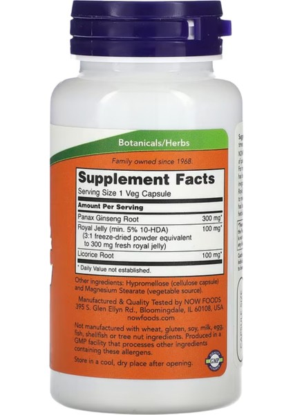 Foods, Ginseng & Royal Jelly, 90 Veg Capsules fiyatları