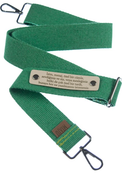 Yeşil Renk, Üzerine Özel Mesaj Yazılabilen, Sevdiğine Hediye Omuz Askısı 220 Cm, Çanta Kayışı