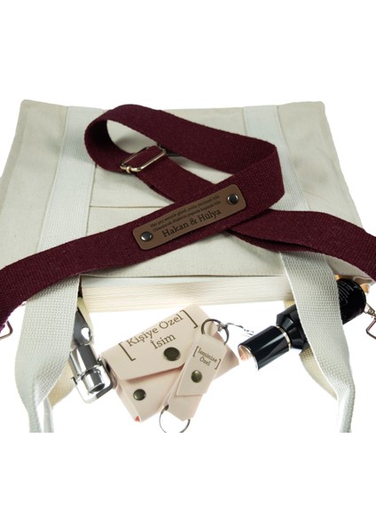 Bordo Renk, Bankacılara Özel İsme Özel Çapraz Kullanım Çanta Omuz Askısı, 140 Cm Kişisel Hediyelik fiyatları