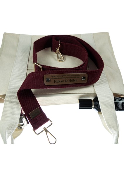 Bordo Renk, Bankacılara Özel İsme Özel Çapraz Kullanım Çanta Omuz Askısı, 140 Cm Kişisel Hediyelik fırsatları