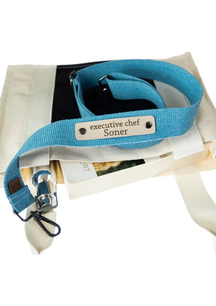 Mavi Renk, Kanvas ve Deri Çanta Askısı, Zarif ve Şık İsme Özel Detaylı 220 Cm Çanta Omuz Askısı fırsatları