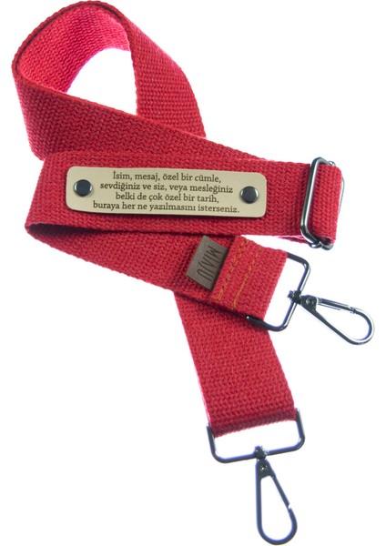 Kırmızı Renk, Isminize Özel Üretilen, Çanta Askısı, 180 cm Boyunda, Adınıza Özel k Askı