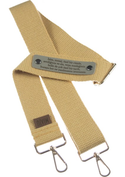 Hardal Renk, Seyahat Tutkunları İçin, Üzerine Özel Mesaj Yazılabilen, 180 Cm Omuz Askısı