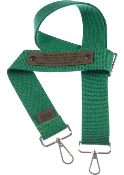 Yeşil Renk, Modaya Uygun Adınıza Özel Şık, 160 Cm Çapraz Çanta Askısı, Sevgiliye Hediye