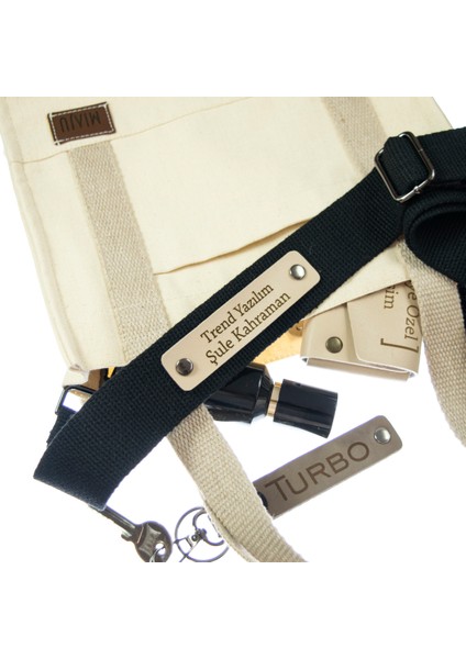 Siyah Renk, Pamuklu Kolon Detaylı Çanta Askısı, Sevdiklerinizin İsmine Özel Hediyelik, 180 Cm Kayış fiyatları
