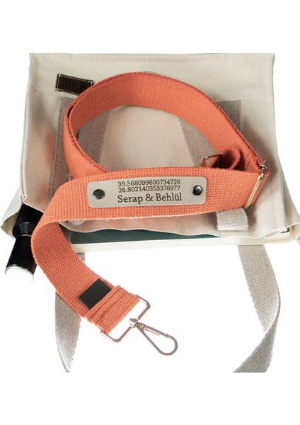 Mercan Renk, Hediyelik Adınıza Özel Çapraz Çanta Askısı, 180 cm Zarif ve Şık Isme Özel Tasarım fiyatları