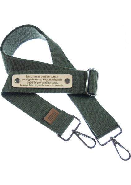 Koyu Yeşil Renk, Kurumsal k, Kişiselleştirilebilir Çanta Askısı, 120 cm Unisex Kullanım