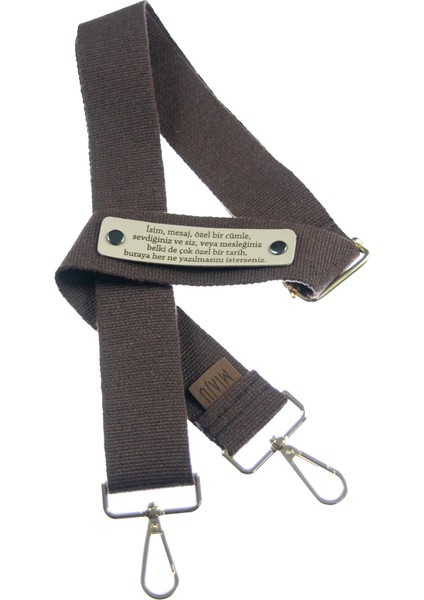 Koyu Kahve Renk, Zamansız Tasarım Unisex Çanta Kayışı, 140 Cm Şık İsme Özel Hediyelik Seçenek