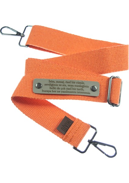 Mercan Renk, Kurumsal Firmalara Uygun Kişiye Özel, Uzunluğu Ayarlanabilir 140 Cm Çanta Kayışı