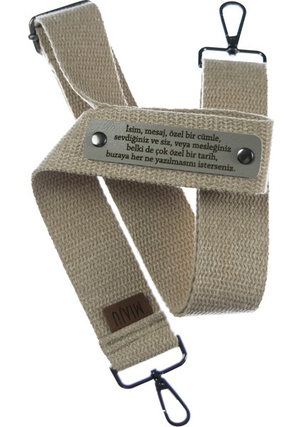 Sütlü Kahve Renk, Kişisel Stil Ve Moda Tasarımcıları İçin İsme Özel Hediyelik Çanta Askısı, 200 Cm