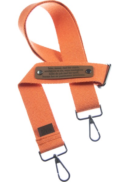 Mercan Renk, Kendi Adınıza Tasarlanmış Tasarım Hediye Omuz Askısı, 220 Cm Çanta Askısı