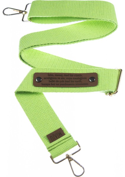 Neon Yeşil Renk, Kişiye Özel Canlı Renkli Yaz Tatili Çanta Askısı, 220 Cm Ayarlanabilir Uzunluk