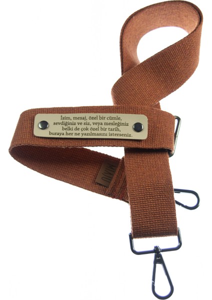 Kiremit Renk, Isminizle Şıklığınızı Tamamlayan Modern Tasarım Kişiye Özel Omuz Askısı, 180 cm