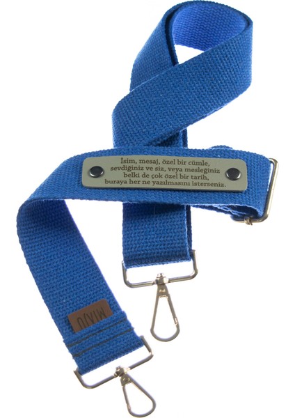Koyu Mavi Renk, Moda Tutkunlarına Özel k Çanta Kayışı, Isme Özel Tasarım, 120 cm Omuz Askısı