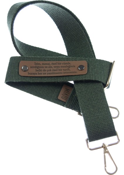 Koyu Yeşil Renk, Öğrencilere Özel Renkli Kişiselleştirilebilir Çanta Askısı, 220 Cm Omuz Askısı