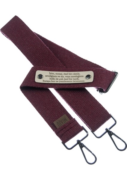 Bordo Renk, Eşinize Eşsiz Bir Hediye, Kişiye Özel Omuz Askısı, 220 Cm Kişiye Özel Hediye Seçeneği