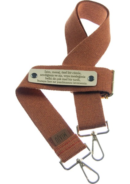 Kiremit Renk, Kişisel Hediye Alternatifi 200 Cm Ayarlanabilir, Metal Aksamlı Çanta Omuz Askısı