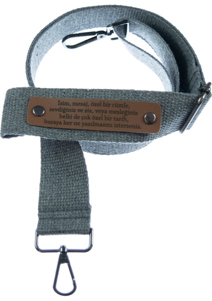 Gri Renk, Kanvas Çantalar Için Kişiye Özel, 180 Cm, Omuz Askısı, Arkadaşına Benzersiz Hediye