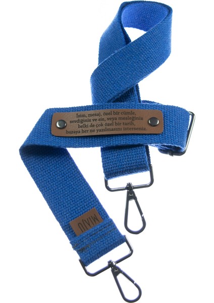 Koyu Mavi Renk, Dayanıklı Pamuklu Çanta Askısı, 140 Cm, Kişisel Dokunuşlarla Benzersiz Hediye