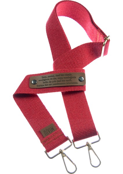 Kırmızı Renk, Sinemacılara Özel, İsme Özel Dokunuşu İle Şık Hediye Seçeneği Çanta Kayışı, 220 Cm