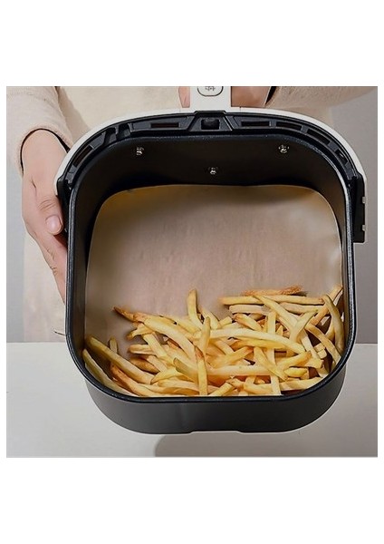 100 Adet Air Fryer Kağıdı Deliksiz Düz Kare