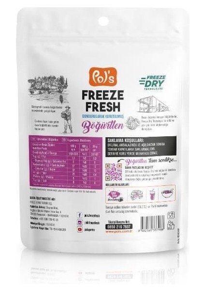 Pol S Freeze Fresh Dondurularak Kurutulmuş Böğürtlen 20 G
