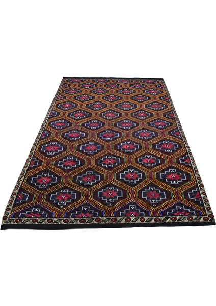 El Dokuması Karapınar Yekpare Yörük Yün Cecim Kilim 5450