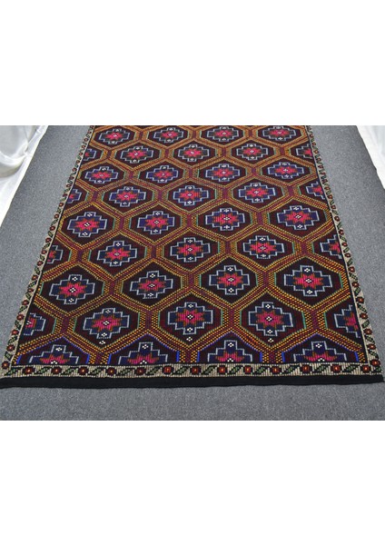 El Dokuması Karapınar Yekpare Yörük Yün Cecim Kilim 5450